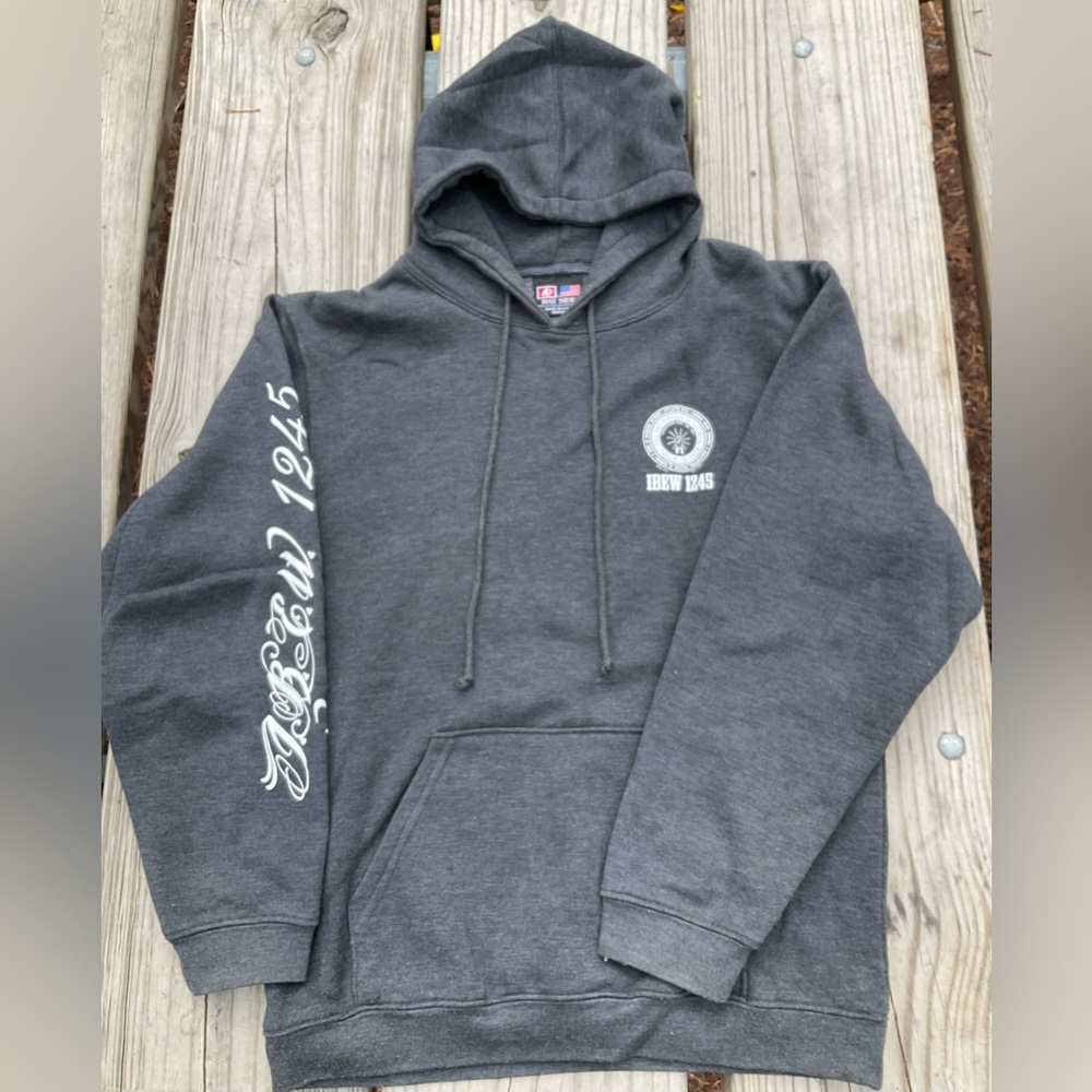 IBEW 1245. Bayside Hooded Sweatshirt, Size M
